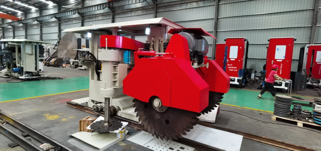 Diesel Quarry Stone Block Brick Cutting Machine with Vertical-Horizontal Cutting Discs Laterite Red Stone Limestone Sandstone Brick Making Machine