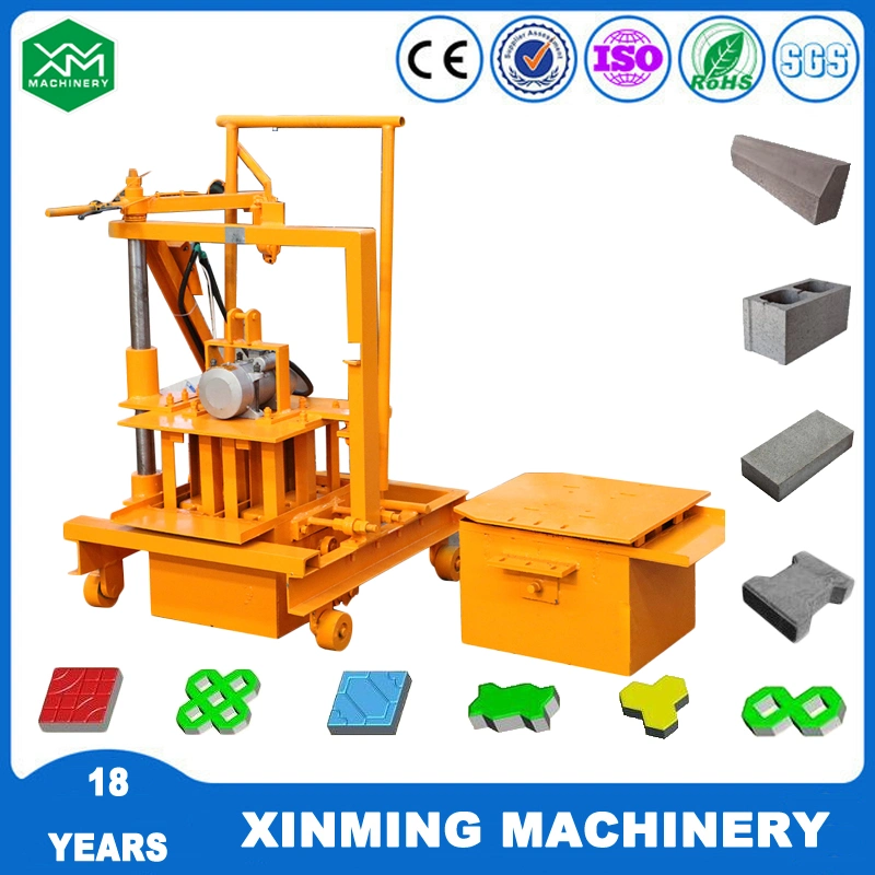 Electric Movable Type Qmr2-45 Concrete Cement Hollow Solid Interlocking Block Making Machine for Construction