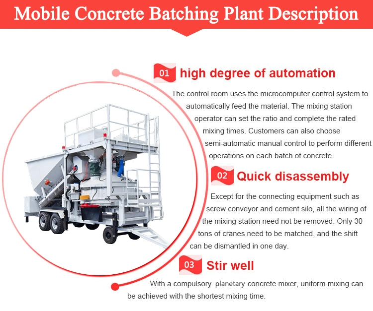 Siemens Remote Control Wet Mix Concrete Batching Plant with Planetary Mixer